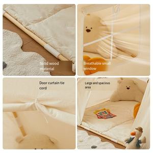 Enfants soirée pyjama activité tente bébé blanc <span class=keywords><strong>Beige</strong></span> indien <span class=keywords><strong>tipi</strong></span> tente coton tissu enfants jouer jouet tente - Product Image 5