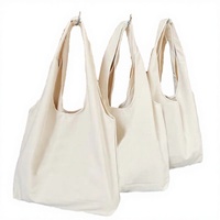 Nouvel Arrivage Sac Fourre-tout en Toile Écologique avec Lettres, Sac à Bandoulière en Coton Taille Moyenne, Poignée Longue en Ruban, Impression par Transfert Thermique, Réutilisable au Quotidien