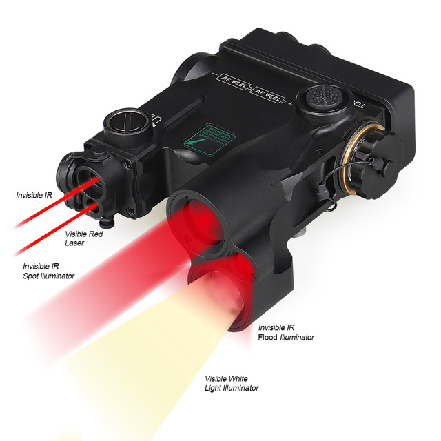 Hunting Light HK15-0146R DBAL-A4 DUAL BEAM Red Laser AIMING Metal Tactical Combo Flashlight