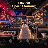 Solutions d'aménagement intérieur pour restaurants chinois écologiques avec éclairage LED clé en main pour salles à manger