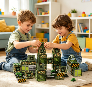 Eli Toys - Bloques de Construcción de ABS de 7,5 cm, Serie <span class=keywords><strong>Militar</strong></span>, Kit de Rompecabezas de Construcción 3D Educativo STEM para Niños de 4 a 14 Años - Product Image 1
