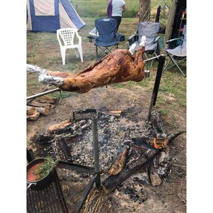 Asador Portátil de Altura Ajustable para Camping, Barbacoa Giratoria Automática para Exteriores y Picnic - Product Image 6