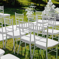 Chaise Chiavari empilable transparente en aluminium, style moderne et rustique, pour banquets de mariage, bars, parcs, hôtels, restaurants et événements.