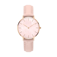 Jam Tangan Wanita Custom Merk 316L Casing Baja Tahan Karat Tahan Air Dial Putih Matt Klasik Minimalis Ultra Tipis untuk Wanita