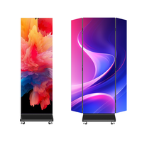 Display LED Pieghevole P1.2 P1.5 P1.8 P2.5 con Controllo WiFi, Pannello Video LED per Interni, Display LED Verticale a Tre Pieghe
