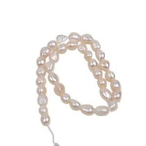 Perles Keshi en forme de riz noir de 2,5 à 3 mm pour collier fait main en DIY, perles d'eau douce naturelles blanches, bijoux en gros - Product Image 5