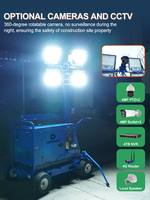 Tour d'éclairage portable LUDWIG Diesel IP66 à LED et halogénures métalliques, angle de faisceau 360°, 440 000 lm, pour la construction, l'exploitation minière et les stades