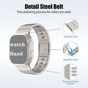 Bracelet de montre sport en acier inoxydable 316L de luxe pour montre intelligente 46 mm 49 mm, boucle papillon, iWatch 10/9/8 SE Ultra 22 mm - Product Image 4