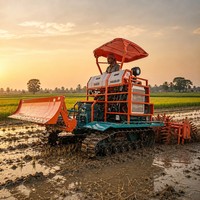 Wishope 59kW Diesel Turbocharged 6 Speed 3 in 1 Tiller & Bulldozer Crawler Paddy Hauler Dengan Rotary Untuk Filipina