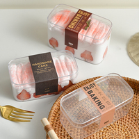 Mini Boîtes Claires en PS pour Tiramisu Contenants de Boulangerie Rectangulaires en Plastique Dur Transparent Boîtes de Pâtisserie pour Gâteaux et Biscuits