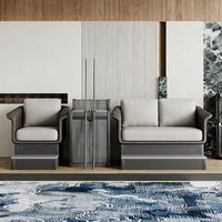 Ensemble de fauteuils de salon en cuir PU de luxe pour appartements, salles de billard, mobilier de loisirs commercial haut de gamme