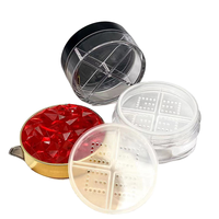 Emballage de maquillage créatif en plastique transparent recyclable à quatre compartiments, sous-boîte en PP pour poudre libre, blush, miel, parfum, cosmétiques