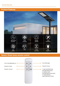 Lampadaires solaires intelligents tout-en-un de haute qualité populaires en Afrique, lampadaires solaires intelligents, lampes LED d'extérieur - Product Image 3