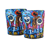 Pochette sur support personnalisée recyclable brillante UV Sac zip-lock refermable 3.5g Mylar Sac d'emballage en plastique imprimé holographique pour bonbon comestible