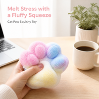 Jouets Squishy Patte de Chat Moelleuse à Rebond Lent, Surface Douce et Dégradée Pastel, Anti-Stress pour Bureau