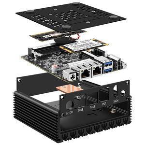 Mini <span class=keywords><strong>PC</strong></span> HOT Soft Routing Celeron N3050/N3160/N3700, faible consommation d'énergie 6W, ventilateur industriel sans pale, <span class=keywords><strong>PC</strong></span> de poche, économie d'énergie, micro-ordinateur - Product Image 1