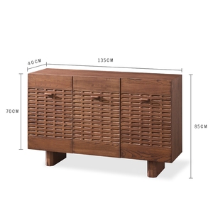 Chinese Living Room Red Oak Solid Wood Space-Saving Modern Minimalist Design Cupboard Storage <b>Sideboard</b> Dining Display Hotel - Product Image 1