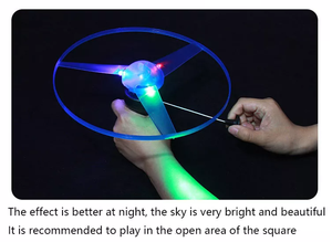 Toptan komik plastik çekme hattı dönen Led uçan daire oyuncak açık Led uçan disk oyuncaklar - Product Image 3