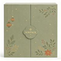 Boîte de calendrier de l'avent de Noël personnalisée de 24 jours, boîte cadeau à double porte en papier pour le compte à rebours, pour bonbons, chocolats, emballages de fête