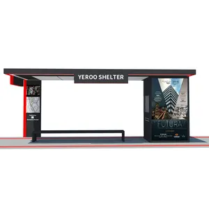 Station de Bus intelligente classique moderne, boîte publicitaire en verre, arrêt d'abri de Bus