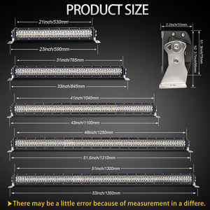 ไฟ LED บาร์สำหรับรถยนต์ รถบรรทุก และรถออฟโรด ขนาด 22 นิ้ว 32 นิ้ว 42 นิ้ว 50 นิ้ว สว่างพิเศษ มาตรฐาน E-Mark SAE IP68 12D ไฟแฟลชสองสี <span class=keywords><strong>ขาว</strong></span>-เหลืองอำพัน 24V 12V - Product Image 6