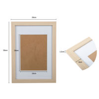Cadre photo rectangulaire vertical en bois avec passe-partout blanc pour la décoration de chambre et d'appartement