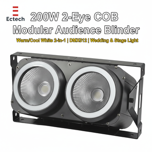 Projecteur <span class=keywords><strong>de</strong></span> scène <span class=keywords><strong>DMX</strong></span> RGBW 2 yeux COB 200W, effet <span class=keywords><strong>de</strong></span> lavage <span class=keywords><strong>de</strong></span> couleur, <span class=keywords><strong>pour</strong></span> mariage, boîte <span class=keywords><strong>de</strong></span> nuit, événement, DJ, bar, église, studio photo - Product Image 2