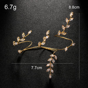 Anillo de hoja de circón popular Anillo floral de una pieza apilable con pulsera de dedo Anillo de accesorios para mujer - Product Image 4