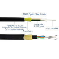 Harga Pabrik 48 96 144 Core Single Mode Outdoor Fiber Optic Drop Cable Aerial ADSS 6 8 12 24 Hilos Fig8 GYXTW Kabel Serat Optik