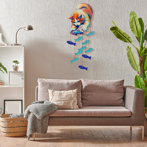 Niedliche Kätzchen Fisch Windspiele für draußen, hand gefertigte Windspiele im Freien Einzigartig, Sonnen fänger Seeglas Kunst Windspiele im Freien - Product Image 6