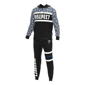 Wholesale Oversize Printing Polyester Sublimation Mens Sweatshirt Set Tracksuit Custom Men'S Hoodies Sets Gym