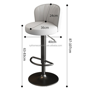 Chaises de salle à manger de qualité supérieure SYT avec dossier en PU pour salle de banquet, tabourets de bar élégants rembourrés réglables en <span class=keywords><strong>hauteur</strong></span> pour la cuisine et le <span class=keywords><strong>salon</strong></span> - Product Image 2
