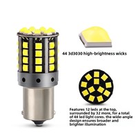 Nouvelles ampoules LED BESTOEMLED 1156 1157 T20 7440 7443 pour clignotants, sans erreur Canbus, 44SMD3030, blanc, rouge, ambre, 12V, pour feux de freinage de voiture