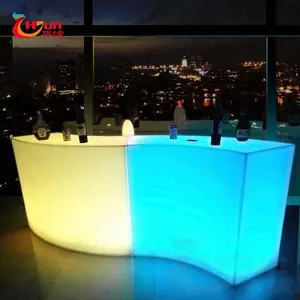2022 China Factory Hot Selling Glowing Restaurant Led Bar Counter For Sale Outdoor Led Plastic Bar Counter