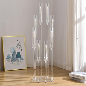 Clear Acrylic Multi-head Candlestick <b>Tall</b> <b>Table</b> Centerpieces Candelabras Wedding Candle Holder for Restaurant Main <b>Table</b> Decor - Product Image 2