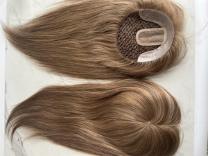 Cabello humano crudo de la mejor calidad, <span class=keywords><strong>Color</strong></span> Balayage marrón, parte superior de red de seda, extremo grueso <span class=keywords><strong>para</strong></span> sistema de integración - Product Image 6