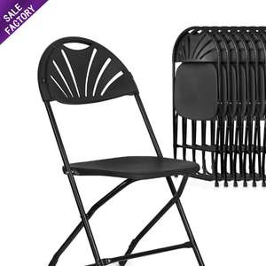 <b>Garden</b> <b>Furniture</b> <b>Plastic</b> Folding <b>Plastic</b> Indoor Outdoor Black Foldable Chairs for Events - Product Image 1