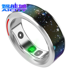 Black <b>Silver</b> Smart Health Ring Sleep Monitor Blood Oxygen Heart Rate Calorie Temperature Fitness Tracker Alarm <b>Clock</b> Lighting Sm - Product Image 1