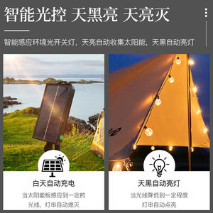 Guirlandes lumineuses solaires LED G40 blanc chaud 2700K pour extérieur, camping, Noël, Halloween - Product Image 5