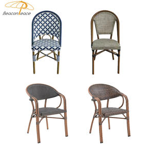 Silla de café francesa de lujo, restaurante de ratán, muebles de exterior, sillas de comedor francesas <span class=keywords><strong>Bistro</strong></span> apilables de mimbre - Product Image 3