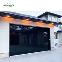 Prix des portes de garage en aluminium noir à vue panoramique, électriques et modernes pour résidences