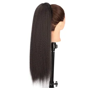 Natural Human Hair Supplier Virgin Hair Unprocessed Real Long Yaki Straight Wrap Around Human Hair Ponytails