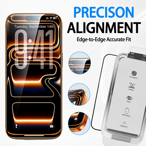 ติดตั้งง่ายสำหรับ <span class=keywords><strong>iPhone</strong></span> 17 ถึง <span class=keywords><strong>11</strong></span> <span class=keywords><strong>Pro</strong></span> <span class=keywords><strong>Max</strong></span> ฟิล์มกระจกนิรภัยแบบ 2.5D Silk พร้อมชุดอุปกรณ์กำจัดฝุ่นและเครื่องมือติดตั้ง - Product Image 6
