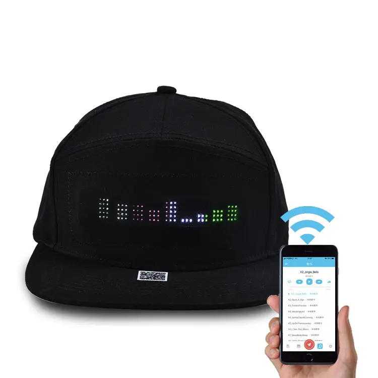 Dazzled color concert LED advertising display bluetooth APP send color hat outdoor night running luminous language publicity cap