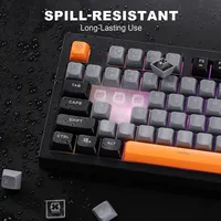 YUNZII D98 clavier à membrane rvb filaire noir 98% mise en page personnaliser le rétroéclairage rvb, connexion USB de frappe douce silencieuse pour les jeux