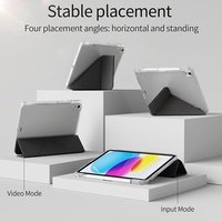 Étui pour tablette multi-angles Y-Fold pour iPad Mini 6 / 7e génération 8,3 pouces avec dos transparent et support pour stylet intégré