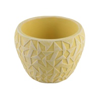 Petit pot de fleurs rond en ciment fait main pour une utilisation en intérieur/extérieur, design classique, pots de jardin français