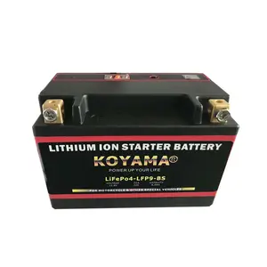 Bateria de motocicleta lifepo4, bateria LFP9-BS/YTX9-BS para iniciante de motocicletas