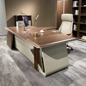 Modern Executive Large Office Table with <b>Drawers</b> Classy Office Furniture L Standing Standing <b>Desks</b> for Business <b>Desk</b> - Product Image 4