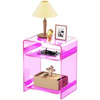 Fabrik-Großhandel Moderner Umweltfreundlicher Langlebiger Rosa Acryl-Couchtisch Multifunktional für Schlafzimmer Esszimmer Wohnzimmer Wohnmöbel